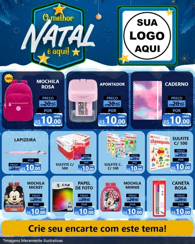 Modelo de Rede Social para Feed Instagram com o tema O Melhor Natal É Aqui! para Papelaria