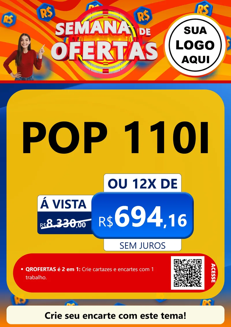 Modelo de Cartaz para Cartaz A4 Vertical com o tema Semana de Ofertas para Concessionaria de Motos