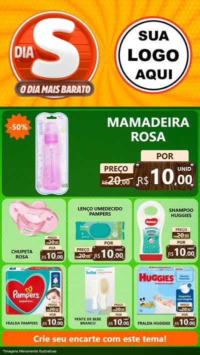 Modelo de Rede Social para Stories com o tema Dia S - O Dia Mais Barato para Bebês