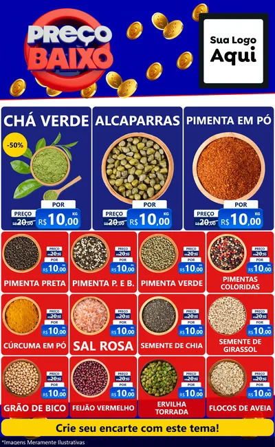 Modelo de Encarte para Encarte Grande com o tema Preço Baixo para Produtos Naturais