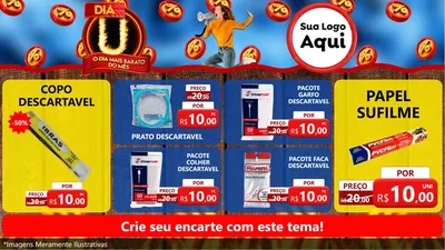 Modelo de TV para TV Horizontal com o tema Dia U - O Dia Mais Barato Do Mês para Embalagens