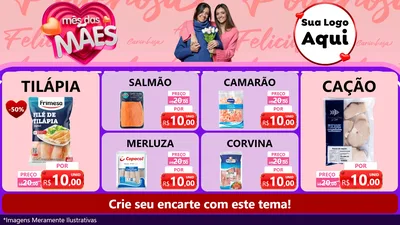 Modelo de TV para TV Horizontal com o tema Mês Das Mães para Peixaria