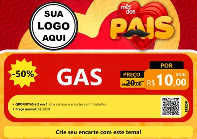 Modelo de Cartaz para Cartaz A4 Horizontal com o tema Mês Dos Pais para Água e gás
