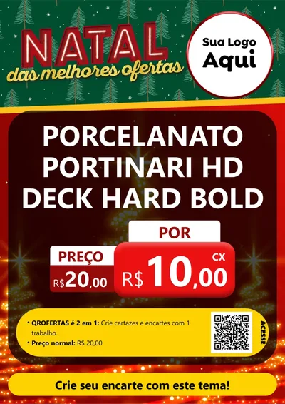 Modelo de Cartaz para Cartaz A4 Vertical com o tema Natal das Melhores Ofertas para Pisos e revestimentos