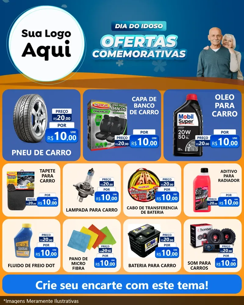 Modelo de Rede Social para Feed Instagram com o tema Dia do Idoso para Auto peças