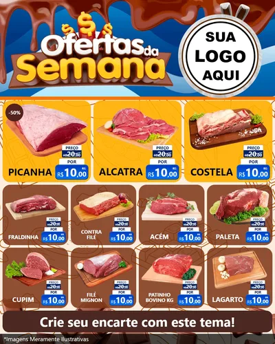 Modelo de Rede Social para Feed Instagram com o tema Ofertas da Semana - Páscoa para Açougue