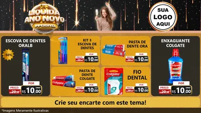 Modelo de TV para TV Horizontal com o tema Liquida Ano Novo Imperdível para Higiene Pessoal