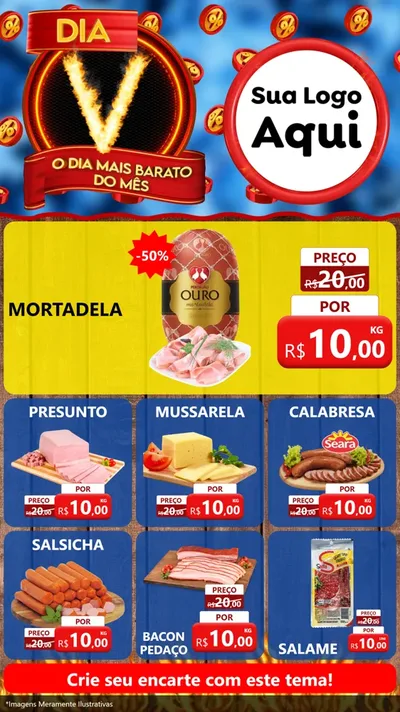 Modelo de Rede Social para Stories com o tema Dia V - O Dia Mais Barato Do Mês para Frios e Laticínios