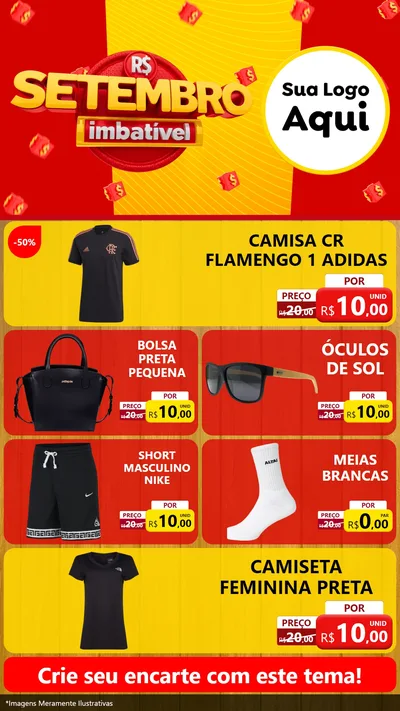 Modelo de TV para TV Vertical com o tema Setembro Imbatível para Roupas e acessórios
