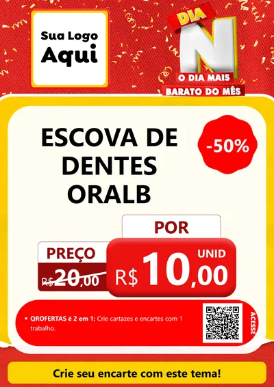 Modelo de Cartaz para Cartaz A4 Vertical com o tema Dia N o Dia Mais Barato do Mês para Higiene Pessoal