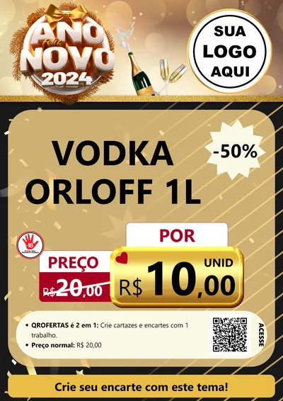 Modelo de Cartaz para Cartaz A4 Vertical com o tema Feliz Ano Novo 2027 para Distribuidora de bebidas