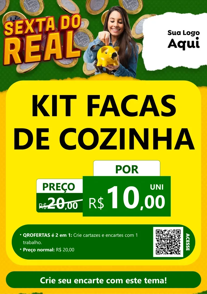 Modelo de Cartaz para Cartaz A4 Vertical com o tema Sexta do Real para Utilidades Domésticas