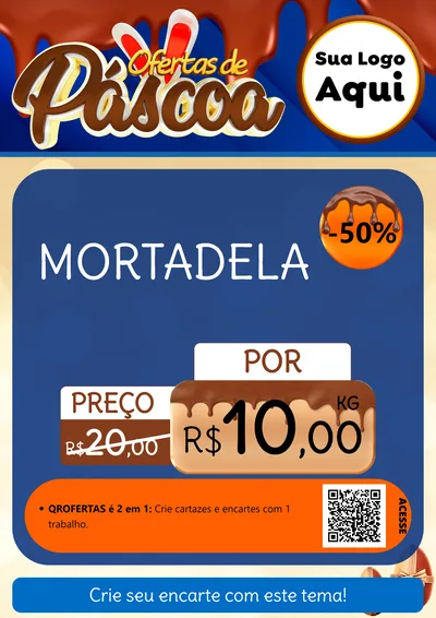 Modelo de Cartaz para Cartaz A4 Vertical com o tema Ofertas de Páscoa para Frios e Laticínios