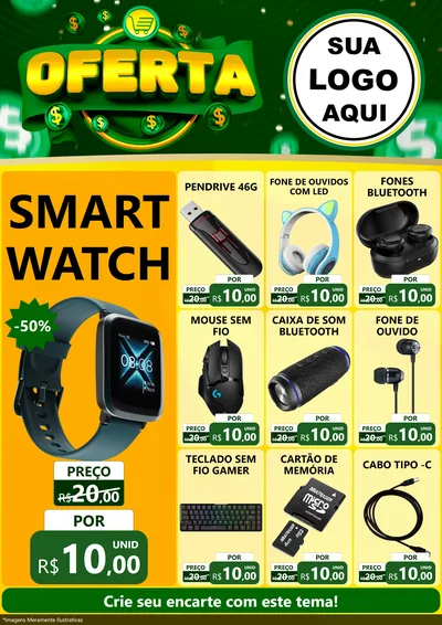 Modelo de Encarte para Encarte A4 Vertical com o tema Oferta para Informática