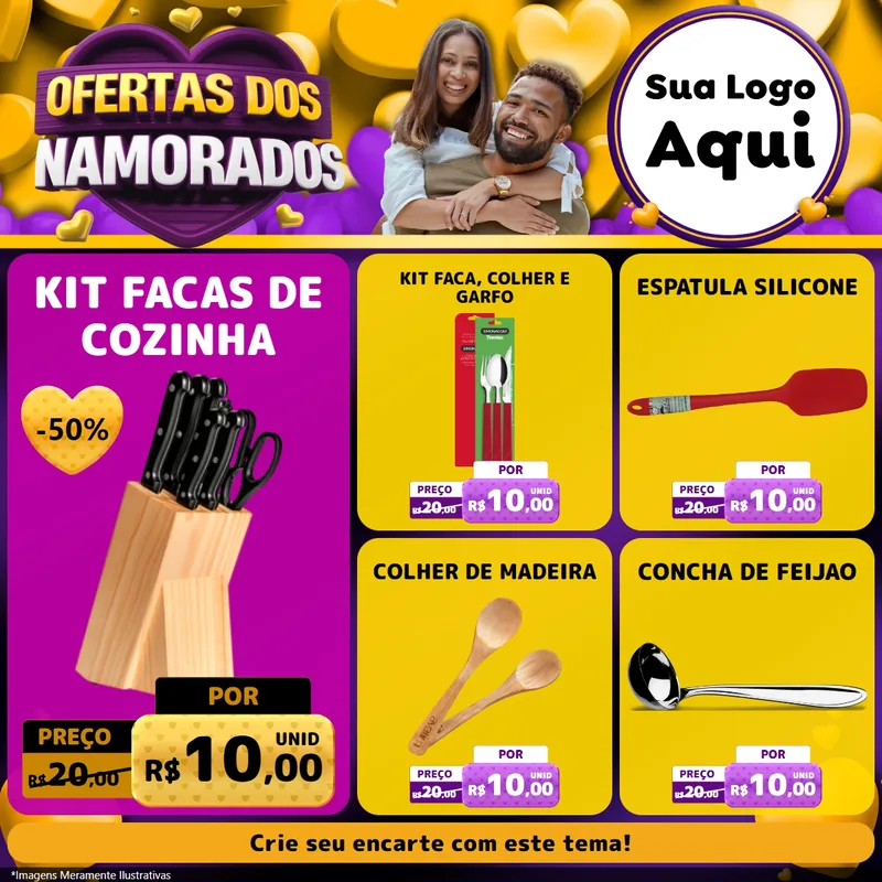 Modelo de Rede Social para Feed Facebook com o tema Oferta Dos Namorados para Utilidades Domésticas