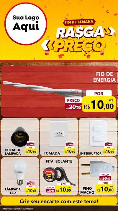 Modelo de Rede Social para Stories com o tema Fim de Semana Rasga Preços para Materiais Elétricos