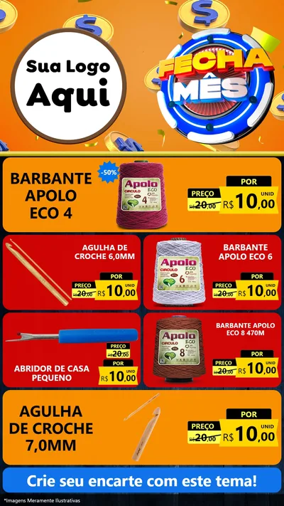 Modelo de TV para TV Vertical com o tema Fecha Mês para Armarinho e Aviamentos