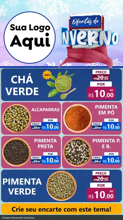 Modelo de TV para TV Vertical com o tema Ofertas de Inverno para Produtos Naturais