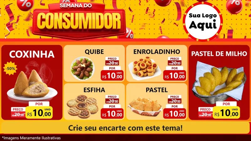 Modelo de TV para TV Horizontal com o tema Semana do Consumidor para Salgadaria