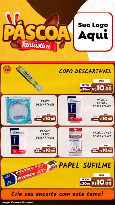 Modelo de TV para TV Vertical com o tema Páscoa Fantástica para Embalagens