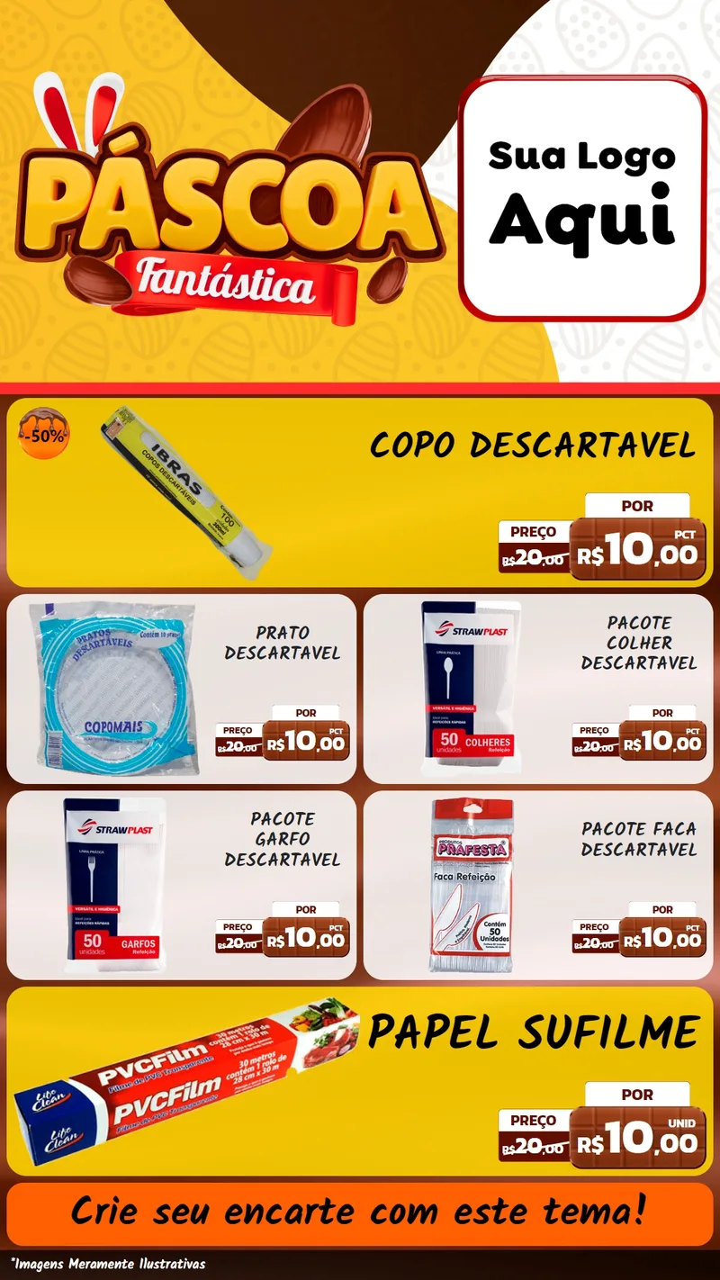 Modelo de TV para TV Vertical com o tema Páscoa Fantástica para Embalagens