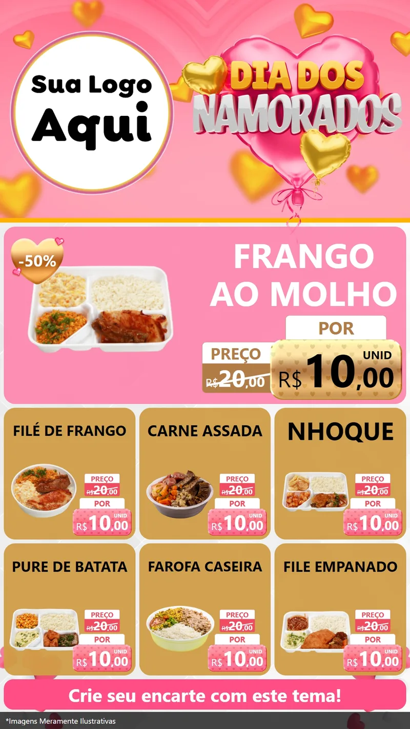 Modelo de Rede Social para Stories com o tema Dia dos Namorados para Restaurante