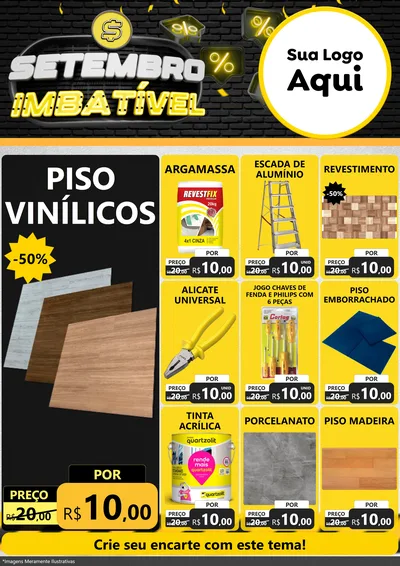 Modelo de Encarte para Encarte A4 Vertical com o tema Setembro Imbatível para Material para Construção