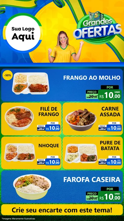 Modelo de TV para TV Vertical com o tema Grandes Ofertas para Restaurante