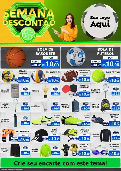 Modelo de Encarte para Encarte A4 Vertical com o tema Semana de Descontão - Copa para Artigos Esportivos