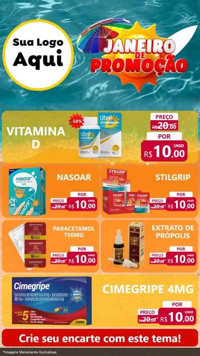 Modelo de TV para TV Vertical com o tema Janeiro de Promoção para Farmácia