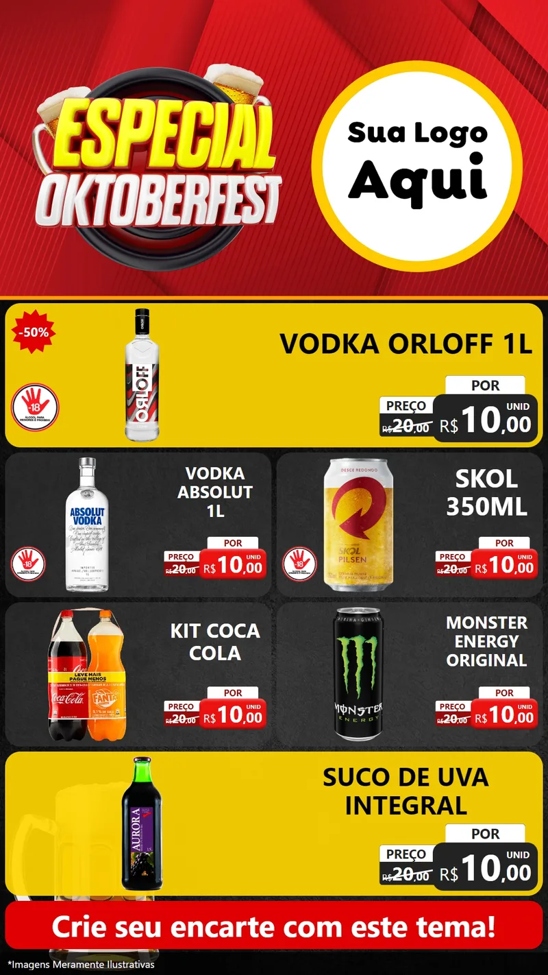 Modelo de TV para TV Vertical com o tema Especial Oktoberfest para Distribuidora de bebidas