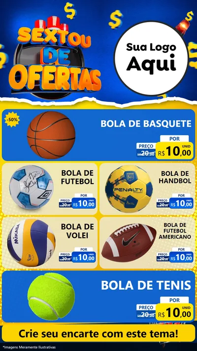 Modelo de TV para TV Vertical com o tema Sextou de Ofertas para Artigos Esportivos