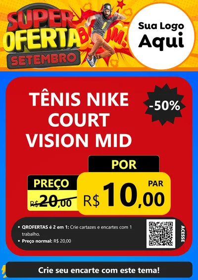 Modelo de Cartaz para Cartaz A4 Vertical com o tema Super Oferta Setembro para Calçados