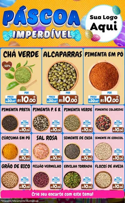 Modelo de Encarte para Encarte Grande com o tema Páscoa Imperdível para Produtos Naturais