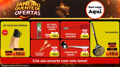 Modelo de TV para TV Horizontal com o tema Janeiro Quente de Ofertas para Utilidades Domésticas