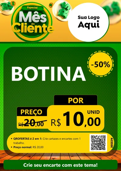 Modelo de Cartaz para Cartaz A4 Vertical com o tema Especial Mês do Cliente para Agropecuária
