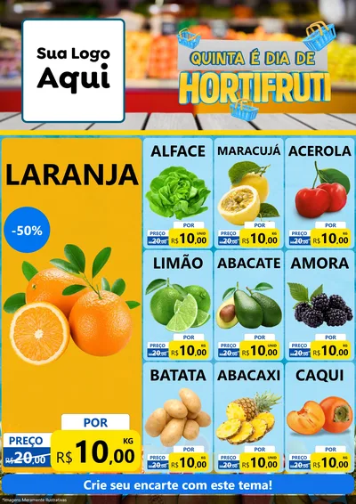 Modelo de Encarte para Encarte A4 Vertical com o tema Quinta É Dia de Hortifruti para Hortifrúti