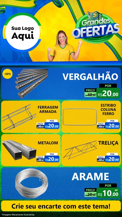 Modelo de TV para TV Vertical com o tema Grandes Ofertas para Ferragens