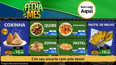 Modelo de TV para TV Horizontal com o tema Operação Fecha Mês para Salgadaria