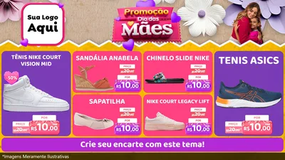 Modelo de TV para TV Horizontal com o tema Promoção Dia das Mães para Calçados