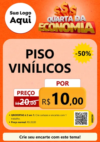 Modelo de Cartaz para Cartaz A4 Vertical com o tema Quarta da Economia para Material para Construção