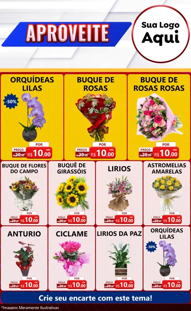Modelo de Encarte para Encarte Grande com o tema Aproveite para Floricultura e jardim