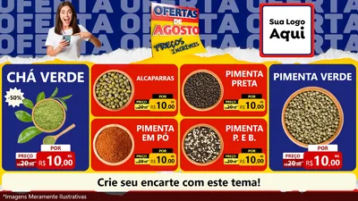 Modelo de TV para TV Horizontal com o tema Ofertas de Agosto - Preços Incríveis para Produtos Naturais