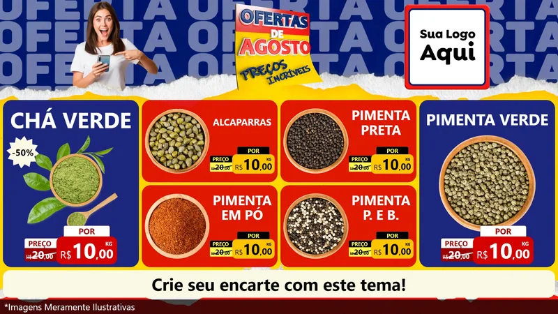 Modelo de TV para TV Horizontal com o tema Ofertas de Agosto - Preços Incríveis para Produtos Naturais