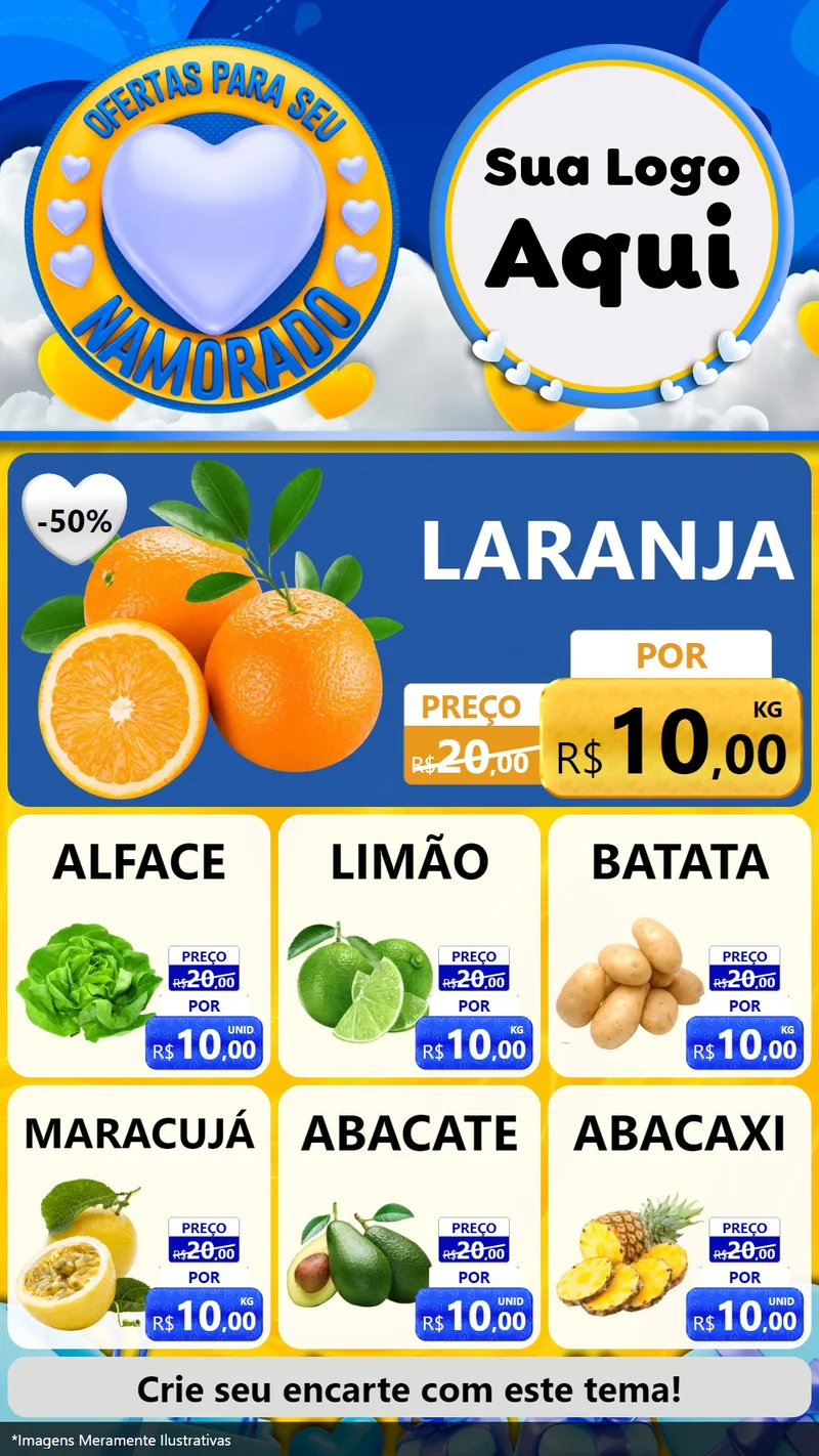 Modelo de Rede Social para Stories com o tema Ofertas Para Seu Namorado para Hortifrúti