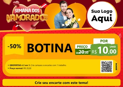 Modelo de Cartaz para Cartaz A4 Horizontal com o tema Semana dos Namorados para Agropecuária