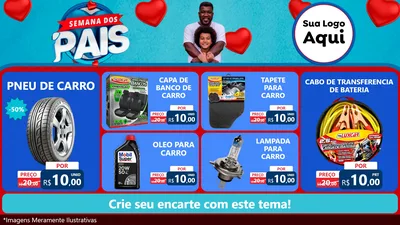 Modelo de TV para TV Horizontal com o tema Semana Dos Pais para Auto peças