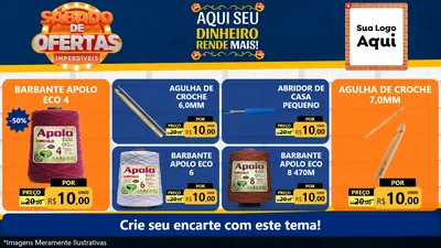 Modelo de TV para TV Horizontal com o tema Sábado de Ofertas Imperdíveis para Armarinho e Aviamentos