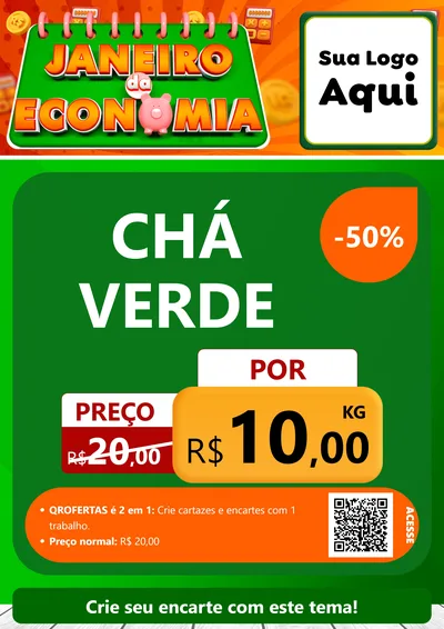 Modelo de Cartaz para Cartaz A4 Vertical com o tema Janeiro da Economia para Produtos Naturais