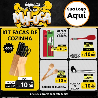 Modelo de Rede Social para Feed Facebook com o tema Segunda e Terça Maluca para Utilidades Domésticas